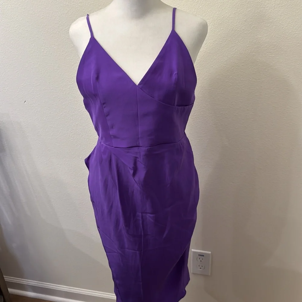 Amanda Uprichard Purple Midi Dress - Picture 2 of 10